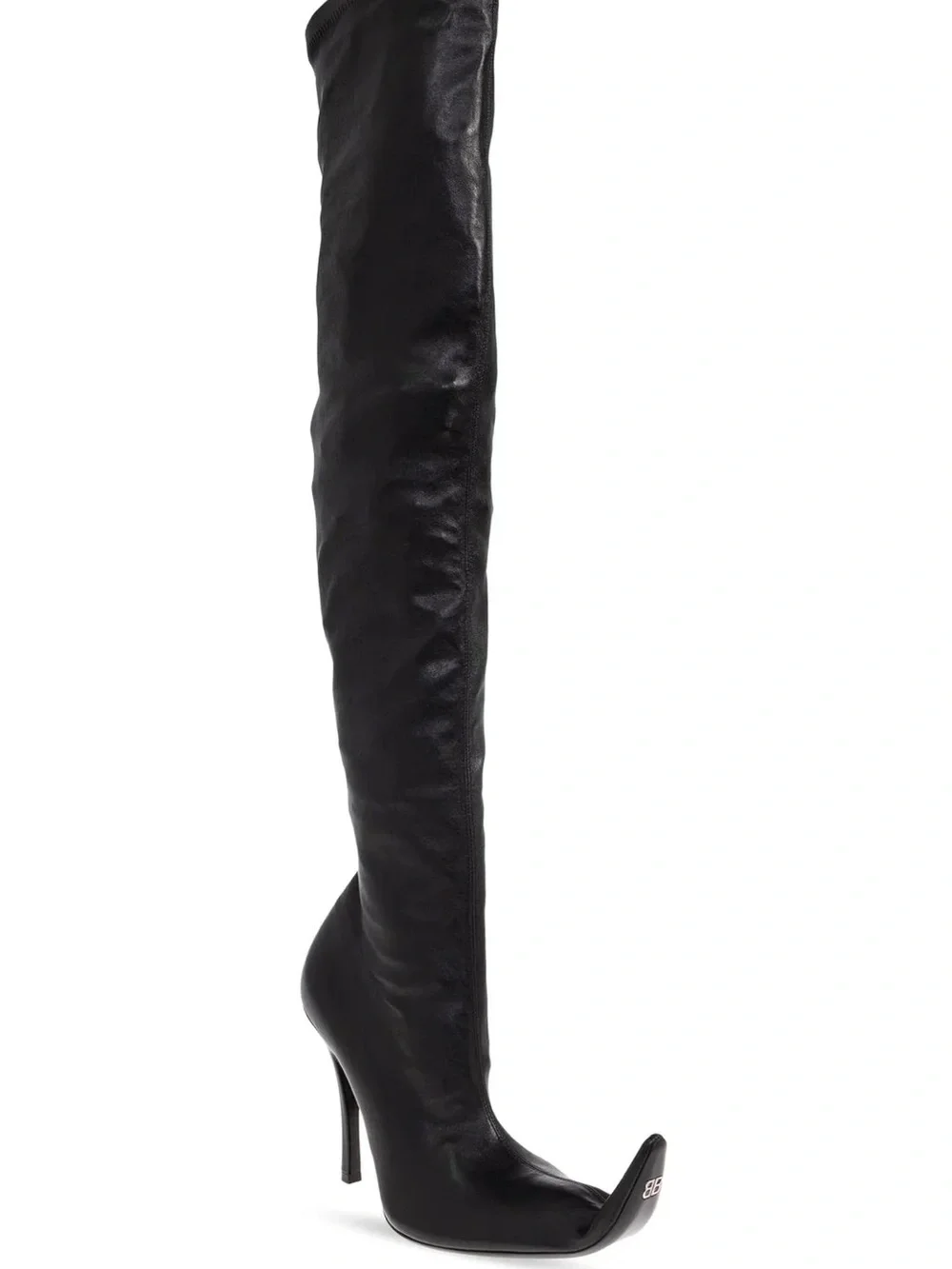 Balenciaga Black Over-the-Knee Pointed Toe Boots